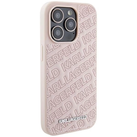 Etui Karl Lagerfeld Quilted K Pattern na iPhone 15 Pro Max - różowe