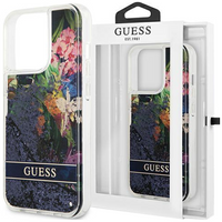 Guess GUHCP14XLFLSB iPhone 14 Pro Max 6,7" niebieski/blue hardcase Flower Liquid Glitter