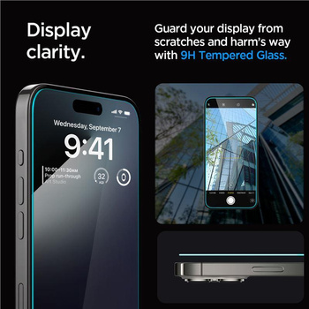 SZKŁO HARTOWANE SPIGEN GLAS.TR ”EZ FIT” IPHONE 15 PRO MAX CLEAR