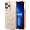 Guess GUHMP13XHTCMP iPhone 13 Pro Max 6,7" różowy/pink hard case Gold Outline Translucent MagSafe