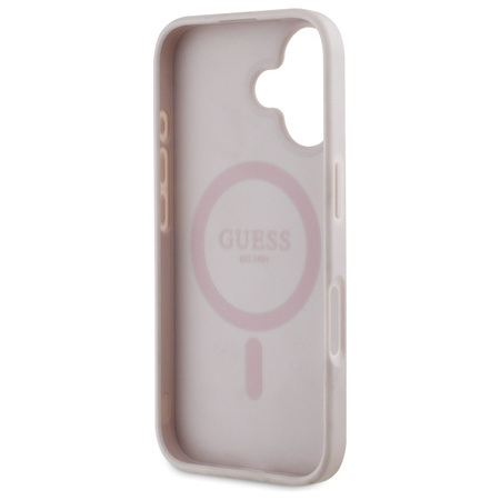 GUESS ETUI HARDCASE CASE DO MAGSAFE IPHONE 16 6 1 POKROWIEC RÓŻOWY FLOWERS