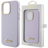 Etui Guess Glitter Glossy Script do iPhone 15 Pro - liliowe