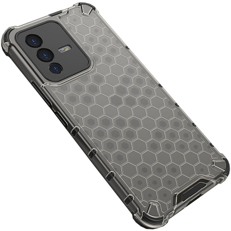 Honeycomb etui pancerny pokrowiec z żelową ramką Vivo V23 5G czarny