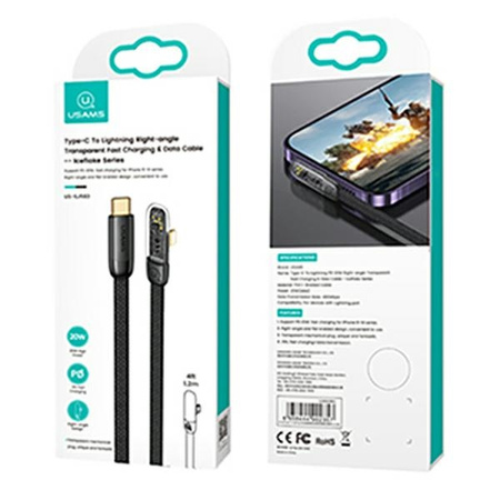 USAMS KABEL USB-C NA DO LIGHTNING 1,2M PD 20W DO IPHONE 11 12 13 14