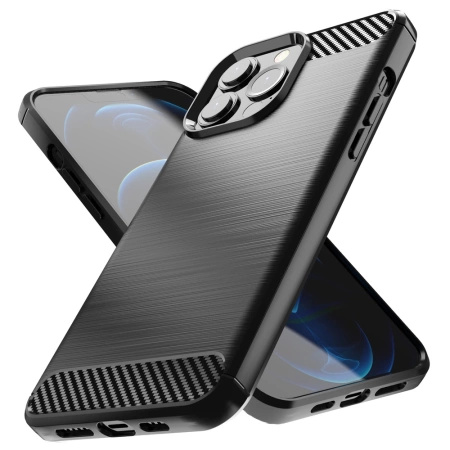 HURTEL CARBON CASE ETUI DO IPHONE 13 PRO Z ELASTYCZNYM POKROWCEM OCHRONNYM
