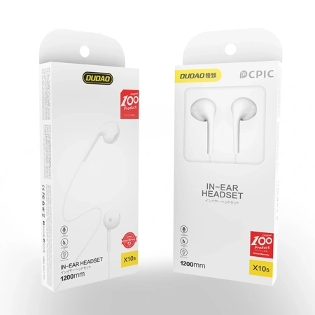 Słuchawki douszne Dudao X10S przewodowe 3,5mm mini jack 1,15m - białe