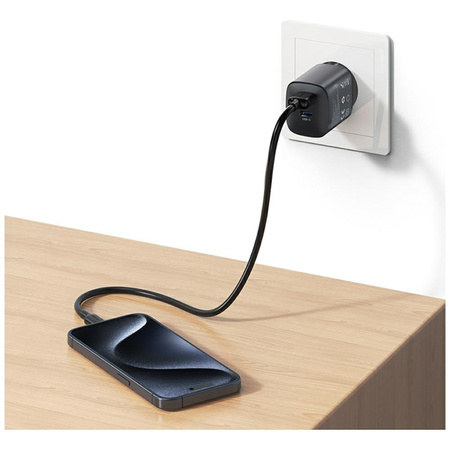 USAMS ŁADOWARKA SIECIOWA CC290 T66 45W DO TELEFONÓW USB-A USB-C GŁADKA