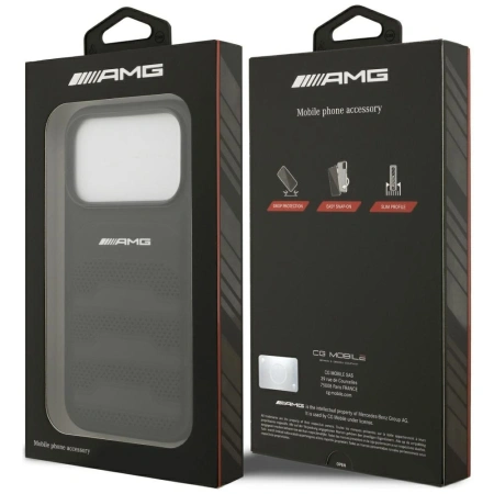 MERCEDES ETUI AMG LEATHER DEBOSSED LINES LOGO DO IPHONE 17 PRO LUKSUSOWE