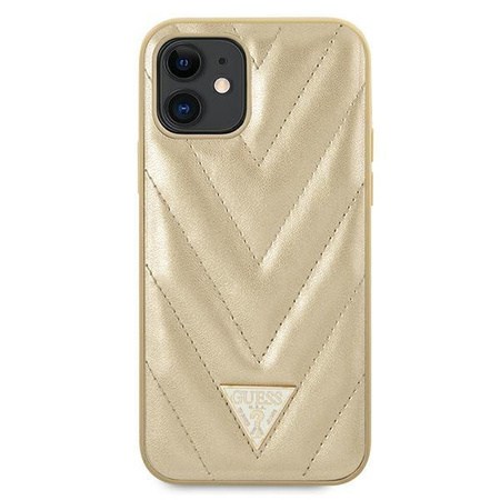 Guess GUHCP12SPUVQTMLBE iPhone 12 mini 5,4" złoty/gold hardcase V-Quilted Collection