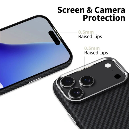 TECH-PROTECT ETUI ION CARBON MAGSAFE DO IPHONE 17 PRO MAX OCHRONA WYSOKA