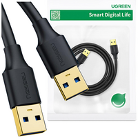 Ugreen kabel przewód USB 3.0 (męski) - USB 3.0 (męski) 2m szary (10371)