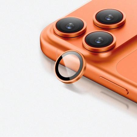 Szkło na obiektyw AMAZINGTHING AR Sapphire na iPhone 17 Pro / Pro Max - z pomarańczową ramką