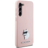 Etui Karl Lagerfeld Silicone Choupette Metal Pin na Samsung Galaxy S23 - różowe