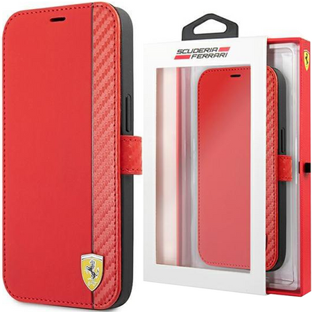 Ferrari FESAXFLBKP13SRE iPhone 13 mini 5,4" czerwony/red book On Track Carbon Stripe