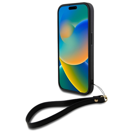 DKNY ETUI HARDCASE DO IPHONE 16 6.1 Z PASKIEM NA RĘKĘ I DESIGNERSKIM LOGO