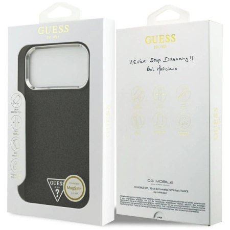 GUESS ETUI GLITTER TRIANGLE LOGO MAGSAFE DO IPHONE 17 PRO MAX ELEGANCKA
