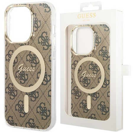 Etui Guess GUHMP14SH4STW na iPhone 14 - brązowe 4G MagSafe