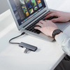Ugreen rozdzielacz HUB USB Typ C - 4x USB 3.2 Gen 1 z portem zasilania USB Typ C szary (CM219 70336)