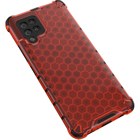 Honeycomb etui pancerny pokrowiec z żelową ramką Samsung Galaxy A42 5G czerwony