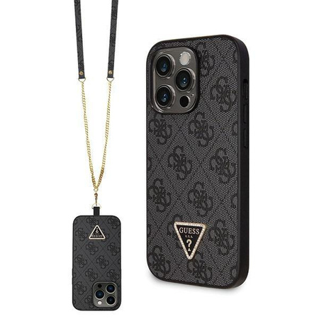 Etui Guess GUHCP14LP4TDSCPK na iPhone 14 Pro - czarne Crossbody 4G Metal Logo