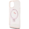 Etui Hello Kitty Ring Stand Glitter Electrop Logo MagSafe na iPhone 15 / 14 / 13 - różowe