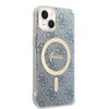 Guess zestaw ładowarka MagSafe + etui do iPhone 14 6,1" niebieskie 4G Print (GUBPP14SH4EACSB)