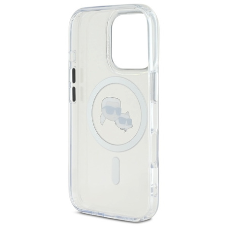 Karl Lagerfeld KLHMP16XHLSKCH iPhone 16 Pro Max 6.9" biały/white hardcase IML Metal Karl&Choupette Head MagSafe