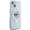 Etui Karl Lagerfeld Ring Stand Choupette Head MagSafe do iPhone 15 - białe