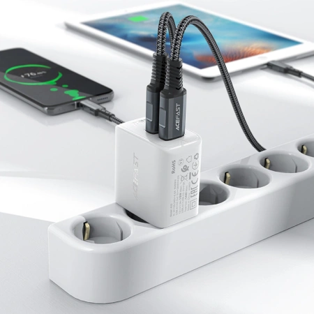 ACEFAST ŁADOWARKA SIECIOWA 2x USB 18W QC 3.0 DO TELEFONÓW SZYBKIE ŁADOWANIE