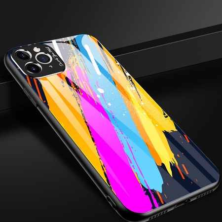 Color Glass Case etui pokrowiec nakładka ze szkła hartowanego z osłoną na aparat iPhone 11 Pro Max pattern 2