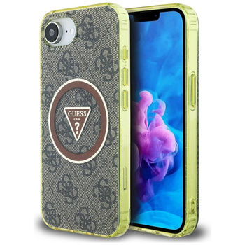 GUESS ETUI CASE IML METAL GLITTER DO IPHONE 16E DO MAGSAFE CIRCLE TRIANGLE