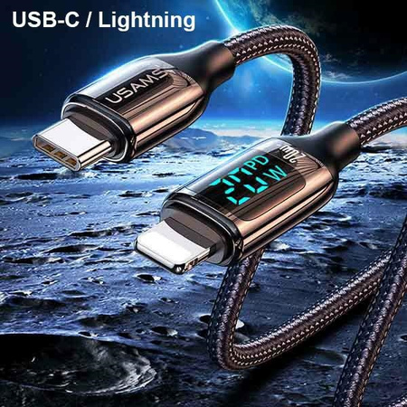 USAMS KABEL USB-C DO LIGHTNING DO IPHONE 11 12 13 14 1.2M 20W FAST CHARGING