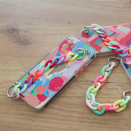 Color Chain Case żelowe elastyczne etui z łańcuchem łańcuszkiem zawieszką do Xiaomi Redmi 10 wielokolorowy (2)