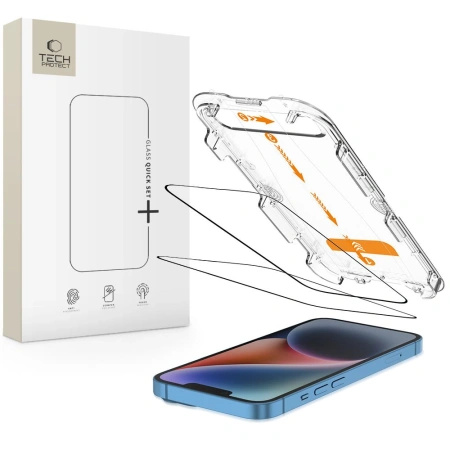 TECH-PROTECT SZKŁO HARTOWANE QUICK SET+ 2-PACK DO IPHONE 13 14 16E