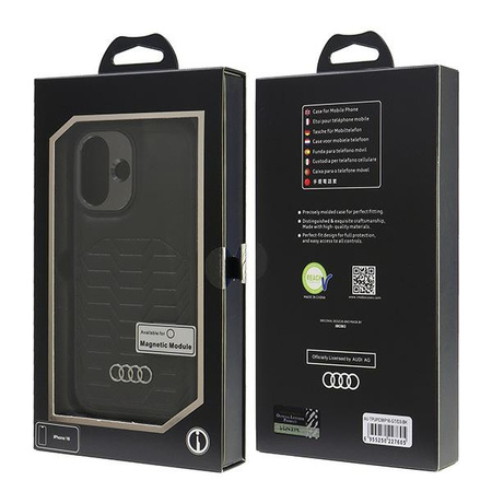 AUDI ETUI DO MAGSAFE IPHONE 16.1 HARDCASE SKÓRZANE AU-TPUPCMIP16-GT/D3-BK