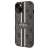 Etui Guess 4G Printed Stripes MagSafe na iPhone 15 / 14 / 13 - brązowe
