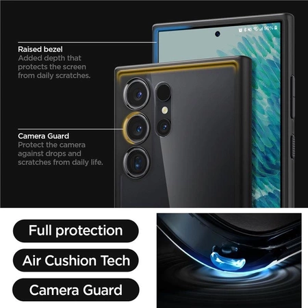 Etui Spigen Ultra Hybrid na Samsung Galaxy S24 Ultra - przezroczysto-czarne
