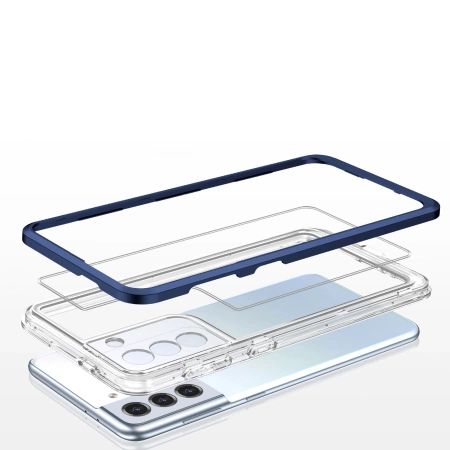 Clear 3in1 etui do Samsung Galaxy S23+ silikonowy pokrowiec z ramką niebieskie