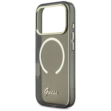 Etui Guess IML Script Metal MagSafe do   iPhone 17 Pro czarny