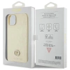 Etui Guess Leather 4G Metal Logo Strass do iPhone 15 - złote