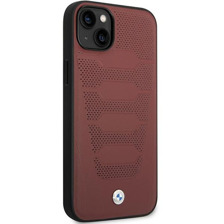 Etui BMW BMHCP14S22RPSR na iPhone 14 burgundowy/burgundy Leather Seats Pattern