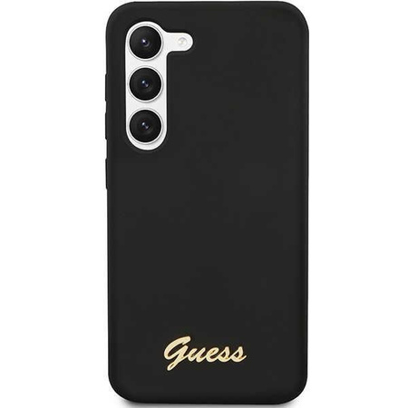 Etui Guess GUHCS23SSLSMK S23 S911 - czarne Silicone Vintage Gold Logo