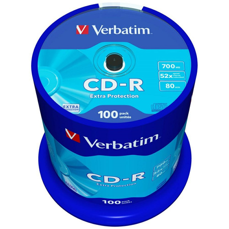 VERBATIM PŁYTA CD-R EXTRA PROTECTION 700MB 52X DO NAGRYWARKI 100