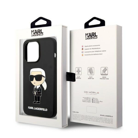 Karl Lagerfeld KLHMP14XSNIKBCK iPhone 14 Pro Max 6,7" hardcase czarny/black Silicone Ikonik Magsafe