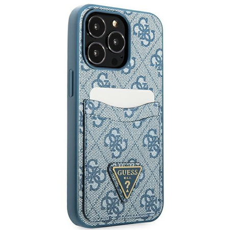 Guess GUHCP13LP4TPB iPhone 13 Pro / 13 6,1" niebieski/blue hardcase 4G Triangle Logo Cardslot