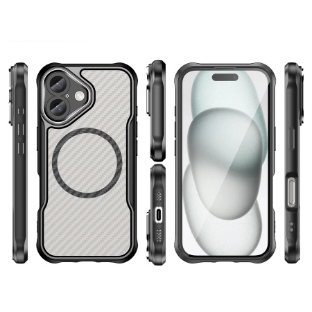 HURTEL ETUI CASE LEADING SERIES DO IPHONE 16 DO MAGSAFE SILIKONOWE CZARNE