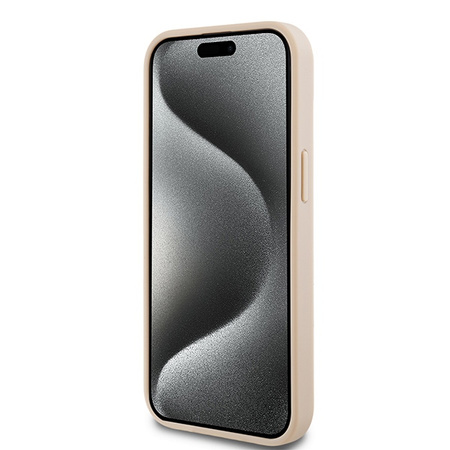 DKNY ETUI DO IPHONE 15 14 13 HARDCASE Z METALOWYM LOGO SKÓRZANE MONO STRIPE