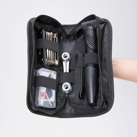 Zestaw narzędzi Wozinsky WMZ-01N multitool rowerowy 16w1 pompka klucze zestaw do dętek - czarny