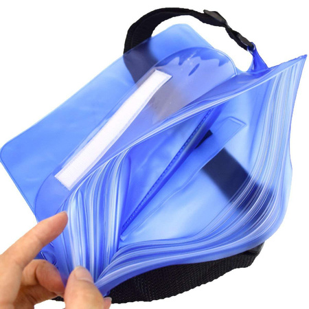 Wodoodporna saszetka / nerka PVC - jasnoniebieska