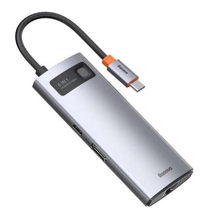 BASEUS HUB 6W1 PRZEJŚCIÓWKA USB-C DO MACBOOKA 3X USB 3.0 HDMI PD ETHERNET